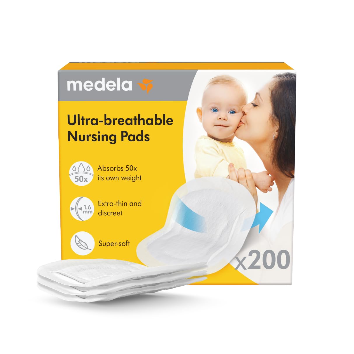 Medela Ultra-atmungsaktive Stilleinlagen, 200er Pack laut Titel