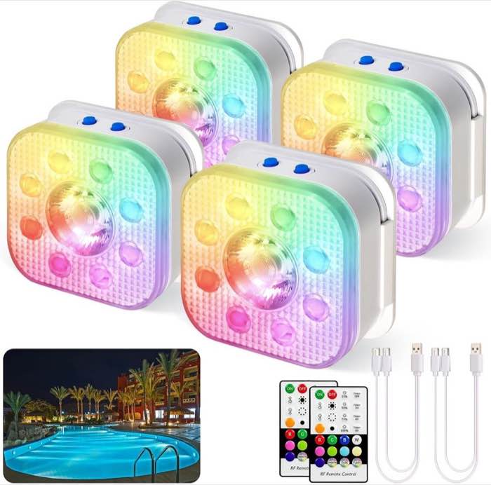 HL Magnet-Poollicht RGB USB 4er