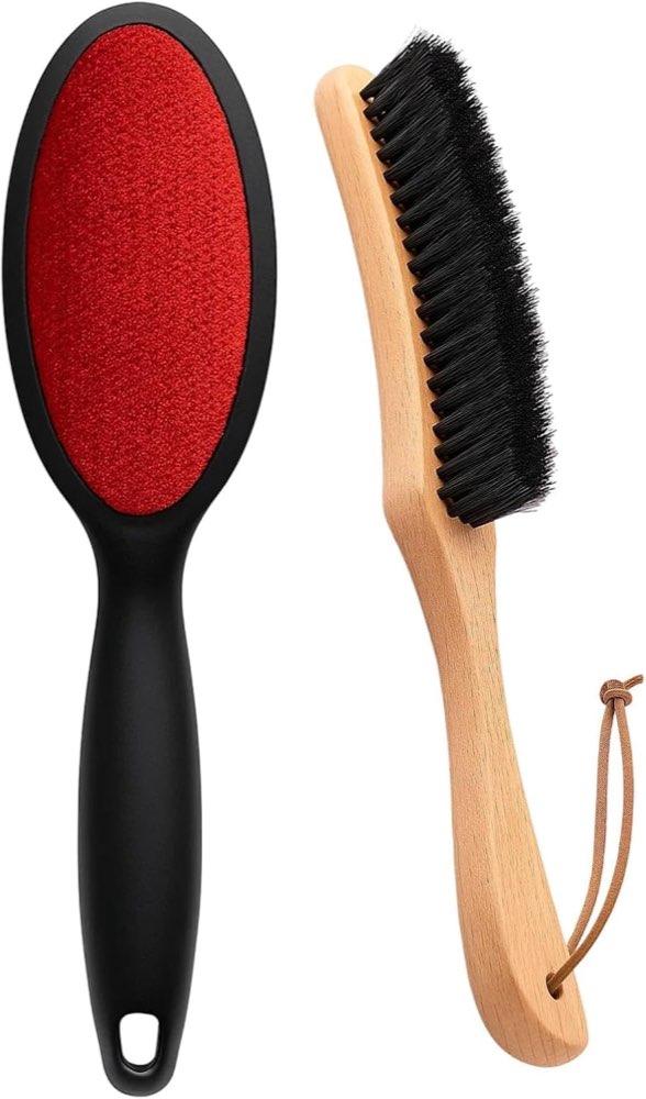 OhebEsx 2er Set Kleiderbürste Buche