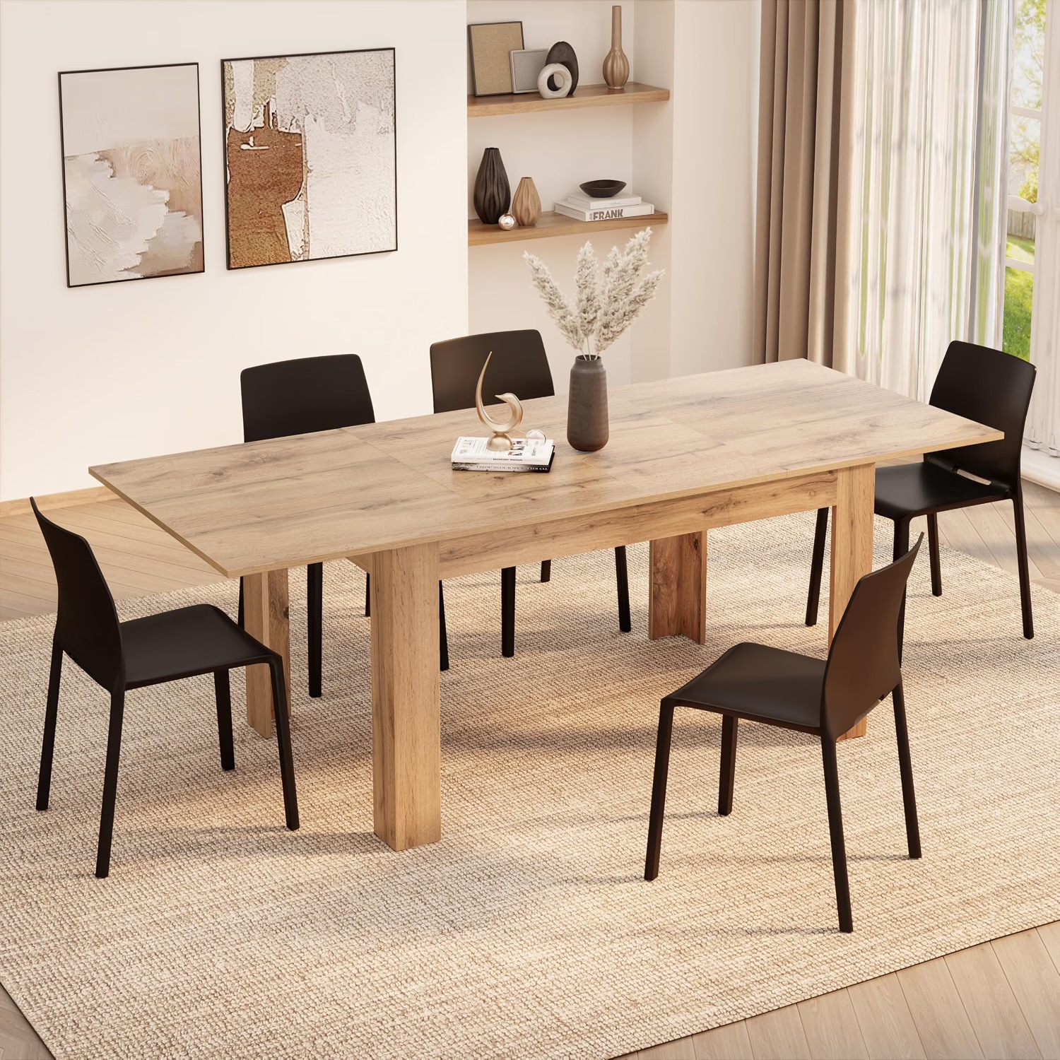 MOBILI FIVER Easy, 140(220) × 90 cm, rustikale Eiche