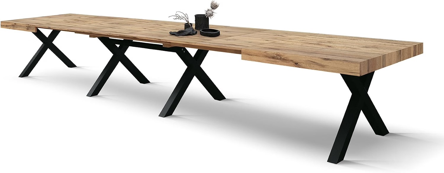 PAZZO DESIGN Roberta, 180 bis 480 cm, schwarze X-Beine