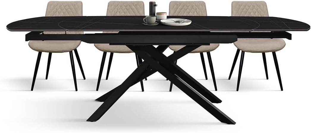PAZZO DESIGN James, oval, Keramik Sahara, 160 × 90 cm