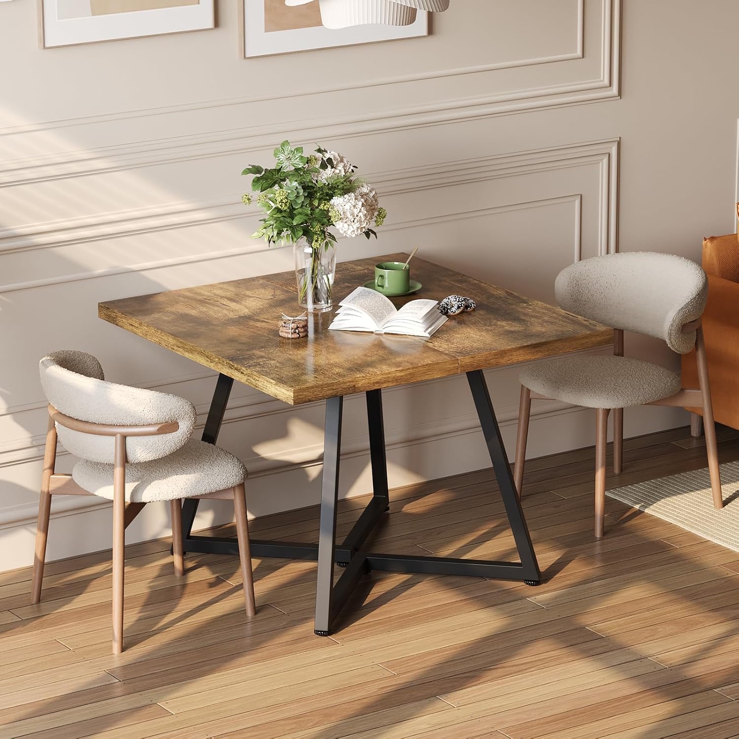APICIZON Esstisch 80×80 cm, Retro Braun – Testsieger Esstisch quadratisch