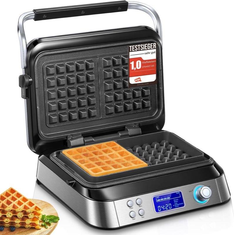 FOHERE 5403 Doppelwaffeleisen LCD Timer 1600 W