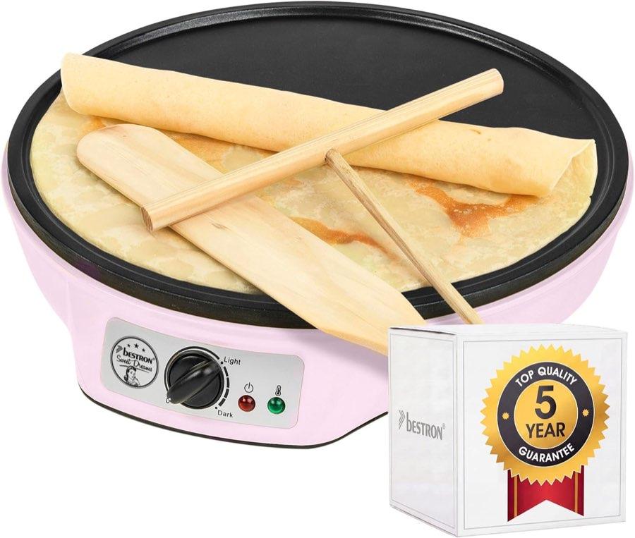 Bestron ASW602P Crêpes Maker Retro pink 30 cm