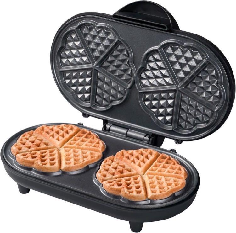 Bestron ADWM1000BL Doppel-Herzwaffeleisen mattschwarz