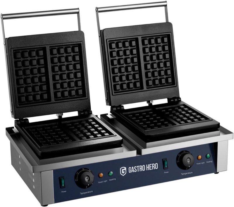 GastroHero FY-2202 Doppel für 4 belgische Waffeln