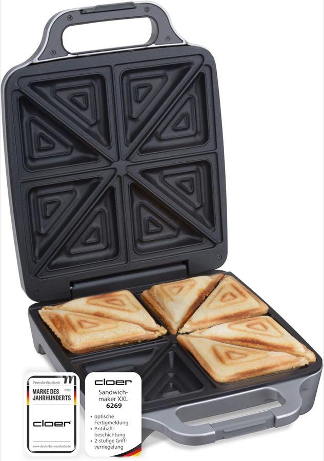 Cloer 6269 Sandwichmaker XXL 1800 W
