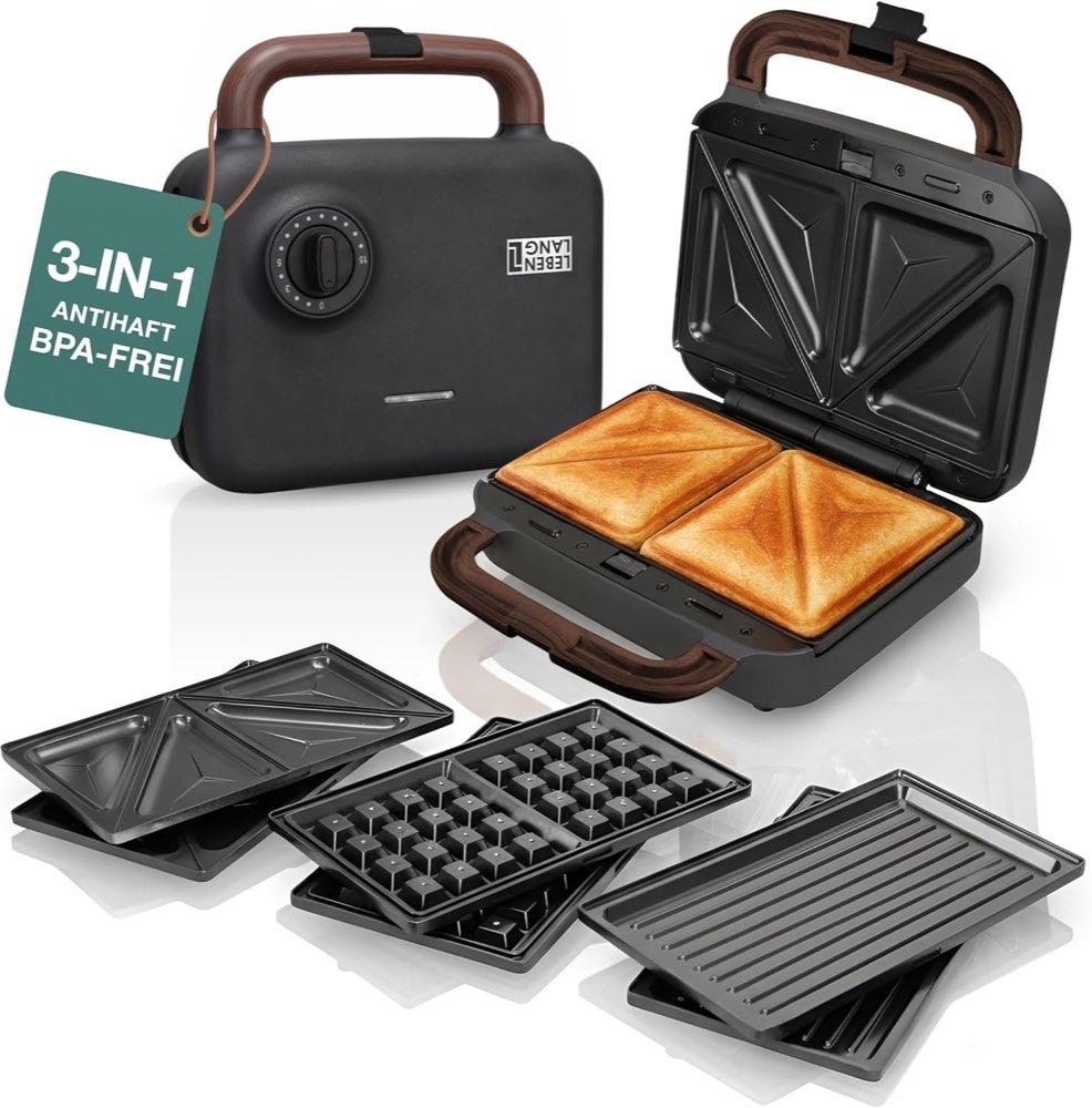 LEBENLANG Sandwichmaker 3 in 1 850 W