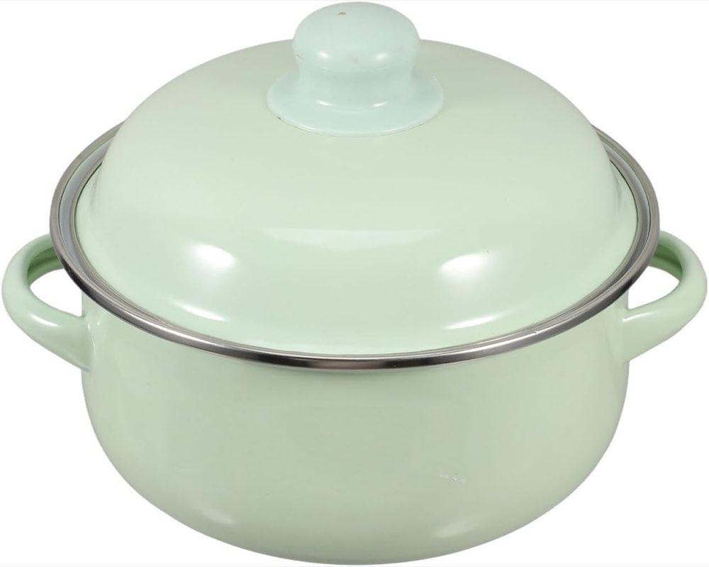 PRETYZOOM Emailletopf 1,7 L Pastellgrün