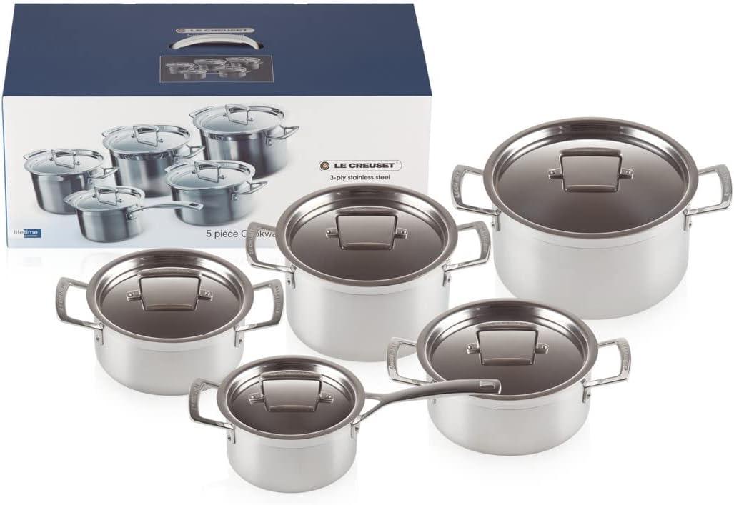 Le Creuset 3-ply Edelstahl-Topfset 5-teilig