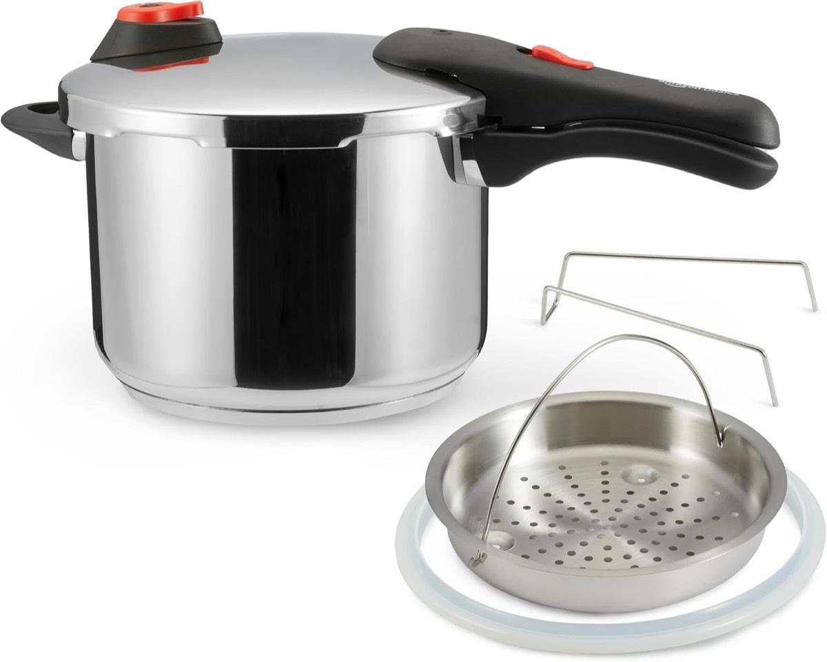 Amazon Basics Schnellkochtopf 6 l mit Dampfgarer