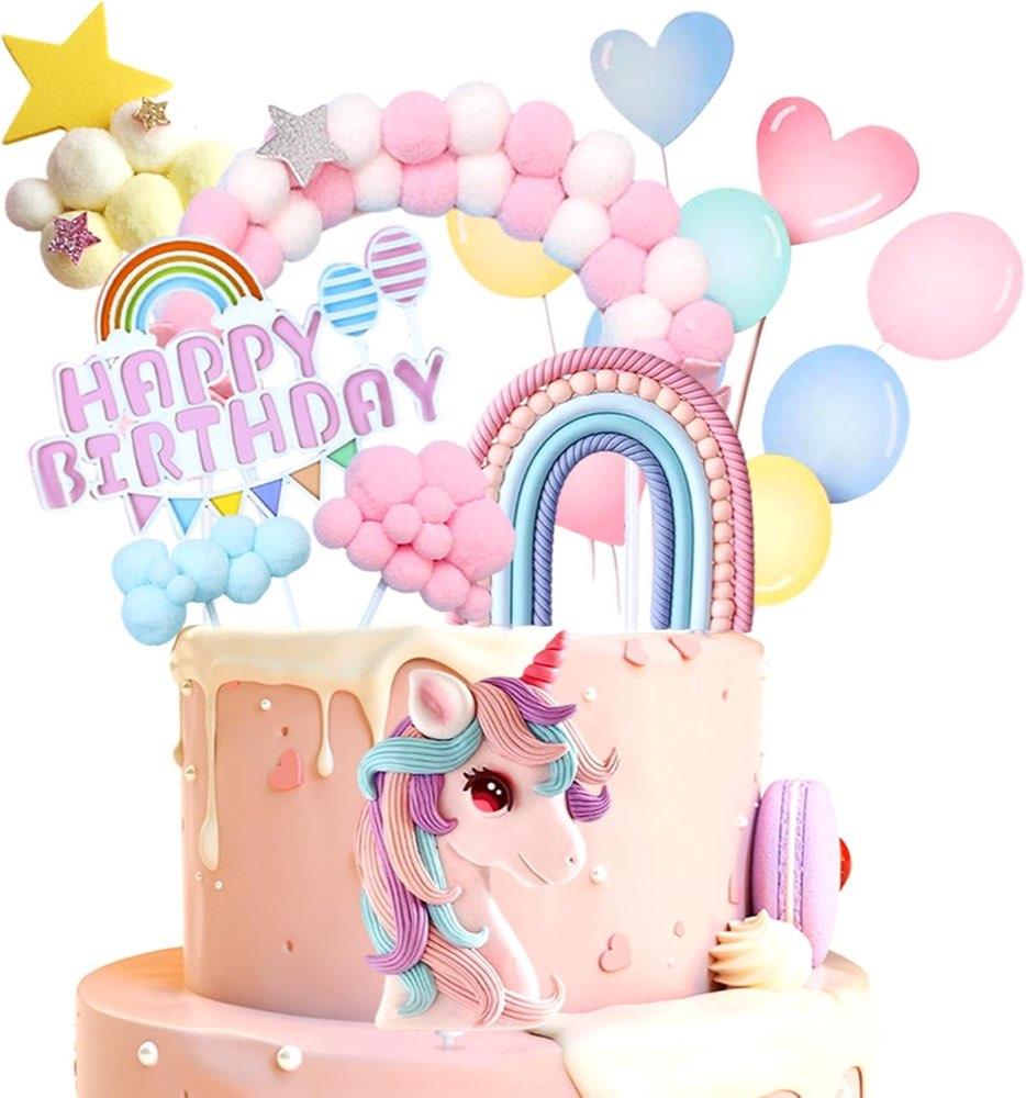 ePicsoa 16-teiliges Einhorn Cake-Topper-Set