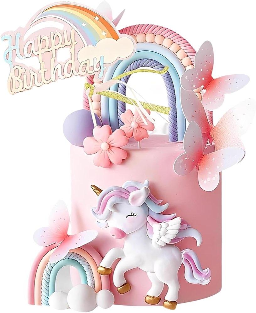 KRYMXAR 19-teilige Einhorn-/Regenbogen-Deko