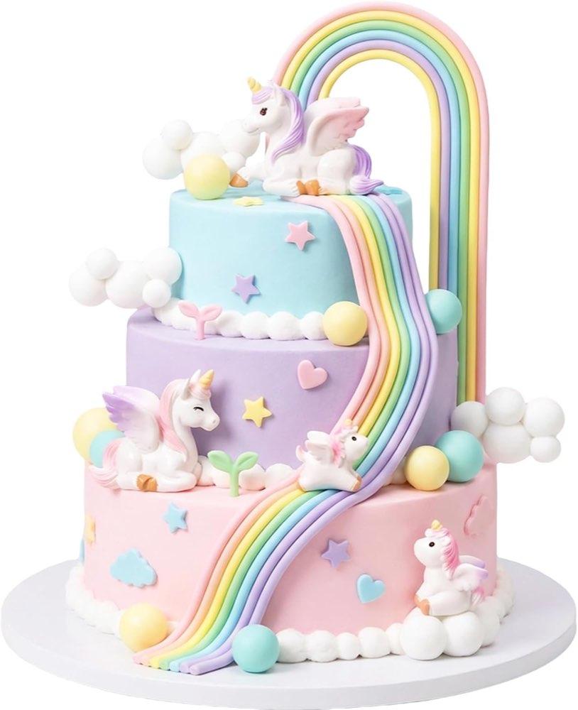 IHLOOTD 3D-Einhorn-Set mit Regenbogen und Bällen