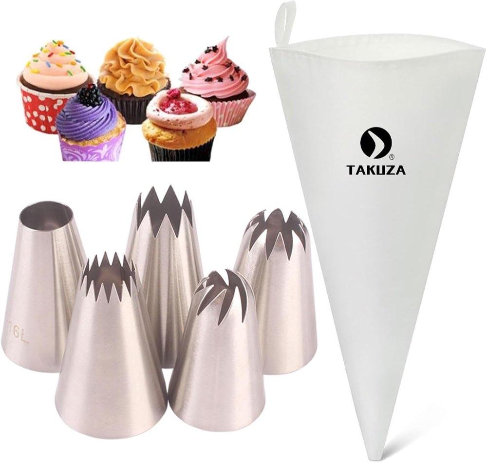 TAKUZA 5 große Tüllen + 40 cm Beutel