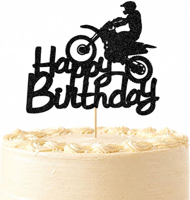 Racing Motorrad Cake Topper Happy Birthday