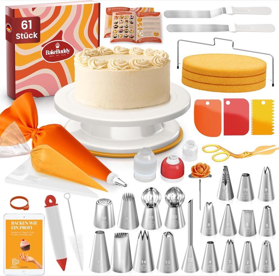 BakeBuddy 61-teiliges Tortenset mit Drehteller