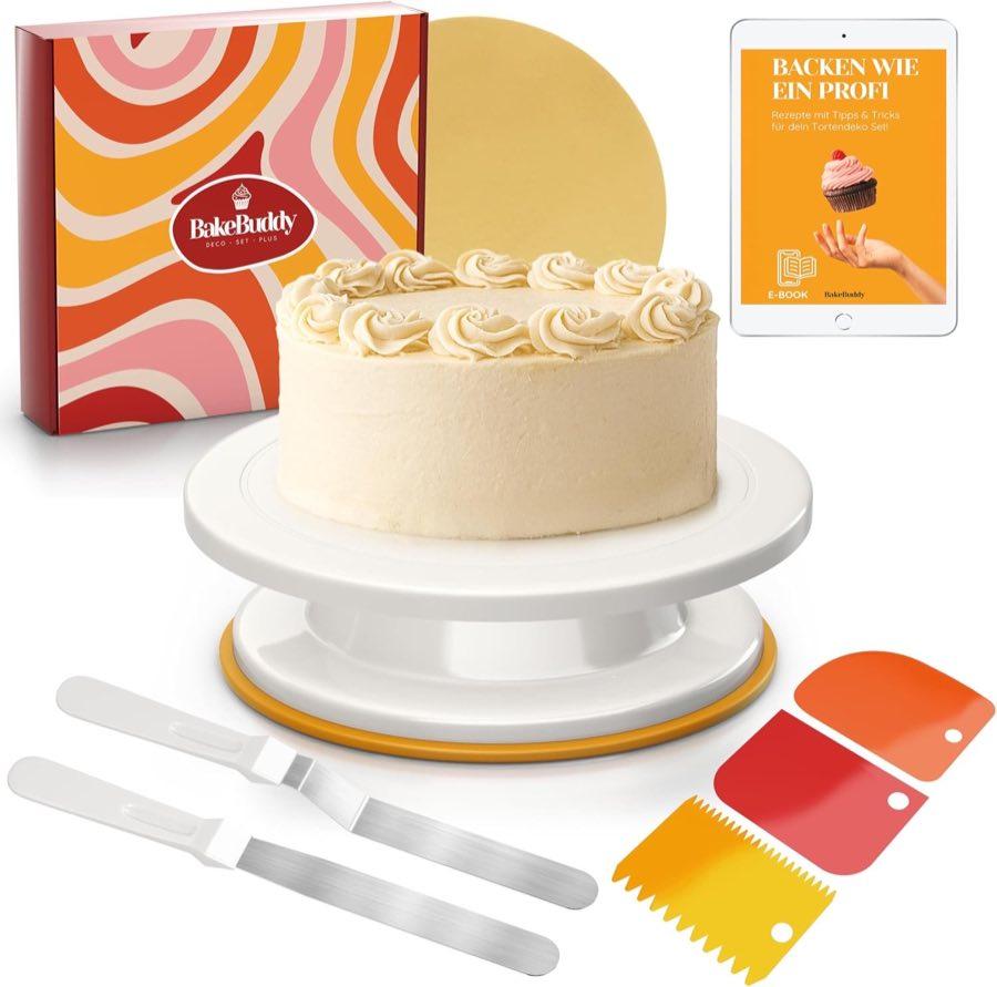 BakeBuddy Torten-Drehplatte 28 cm mit Zubehör