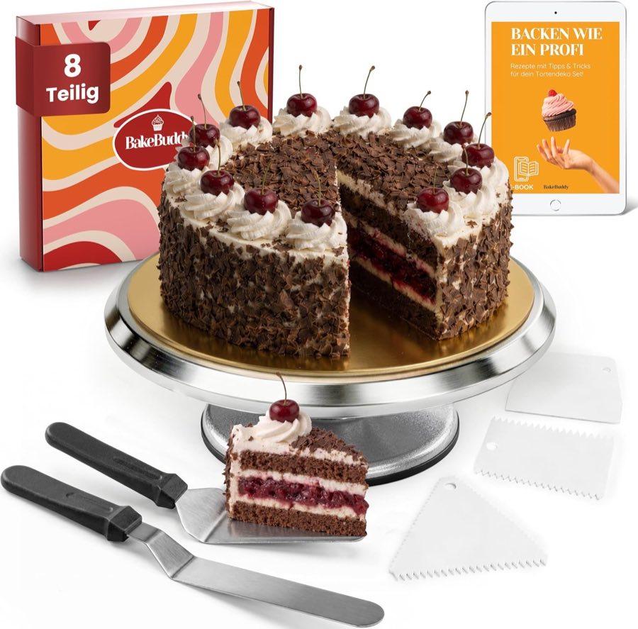 BakeBuddy Aluminium Profi-Drehteller 30 cm Set