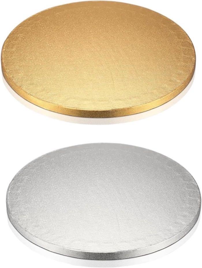 LINLINOI Cake Boards Gold/Silber 2er