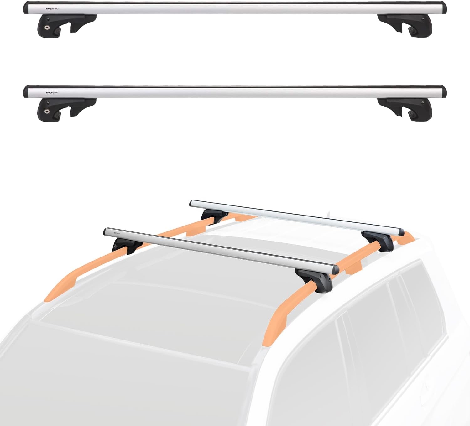 Amazon Basics Dachträger 132 cm, 2er-Pack