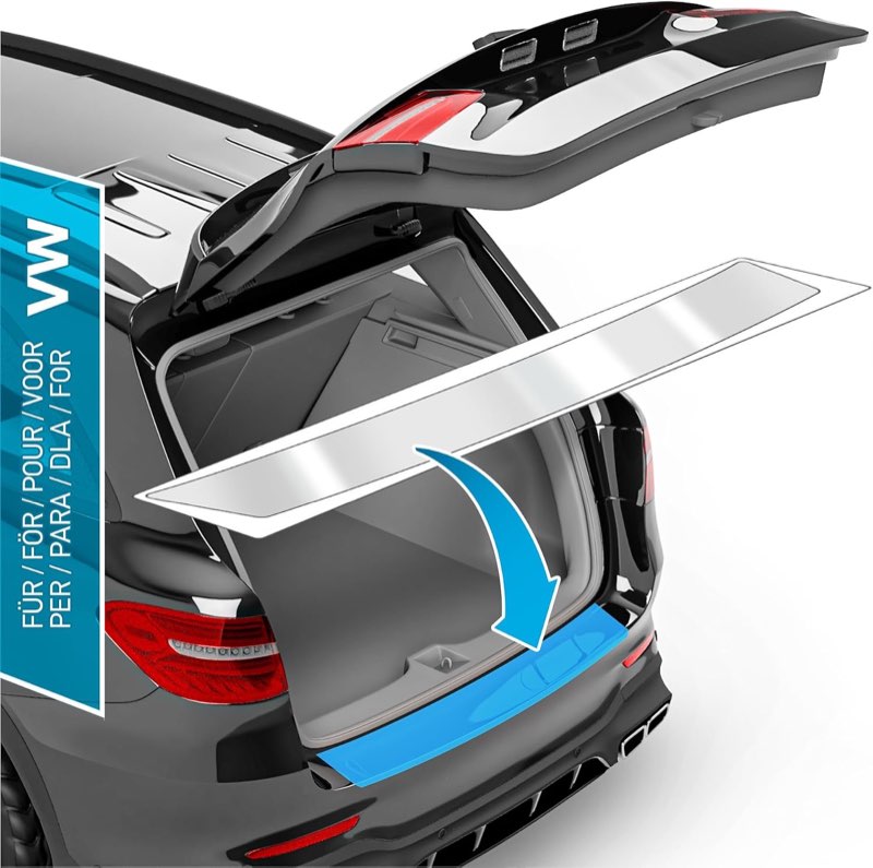 uProtect Auto Ladekantenschutz Folie für VW Tiguan 3 (III) CT I 2024-2026 - Stoßstangenschutz, Kratzschutz, Lackschutzfolie - Transparent glänzend Selbstklebend