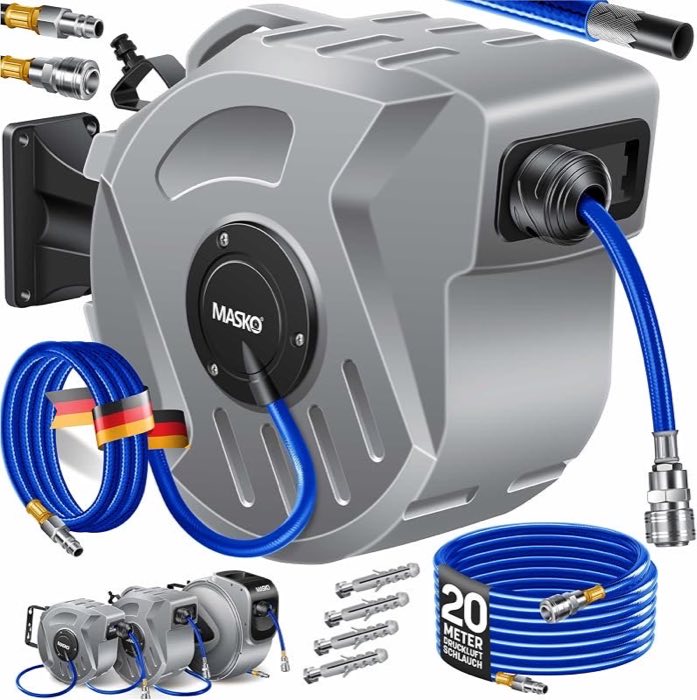 MASKO Automatik-Aufroller 20 m (grau)