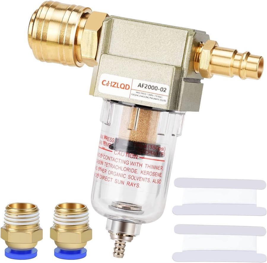 oumuik 1/4 BSP Druckluftfilter Wasserabscheider mit Schnellkupplung