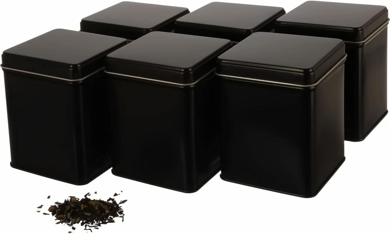 Teedosen – Testsieger Dosenritter Teedose 6er Stülp schwarz 140 g Claim