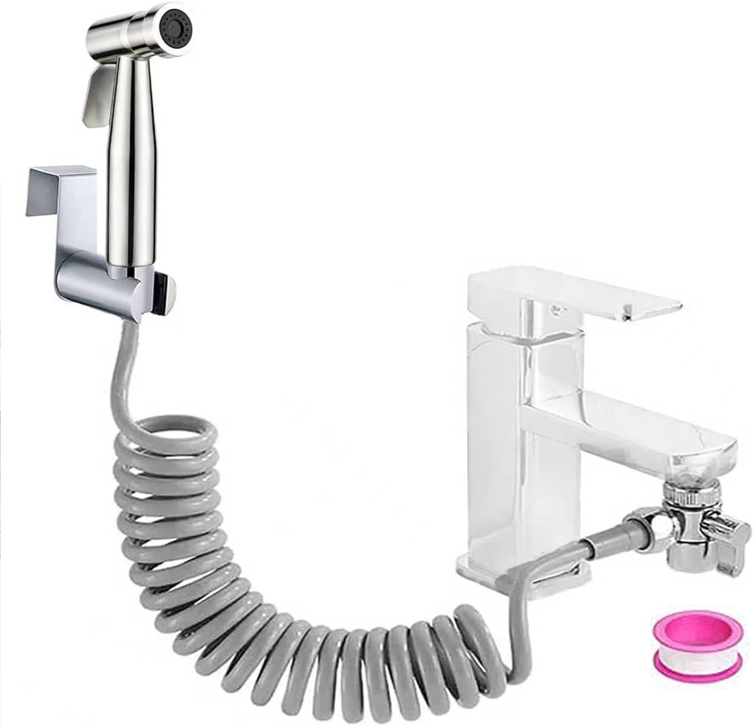 Edelstahl-Set mit dehnbarem Schlauch