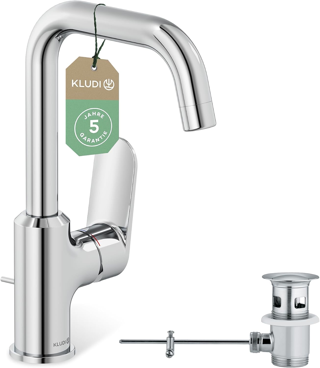 KLUDI-X1 Waschtischarmatur 360° schwenkbar mit Ablauf – Testsieger Kludi-Armatur