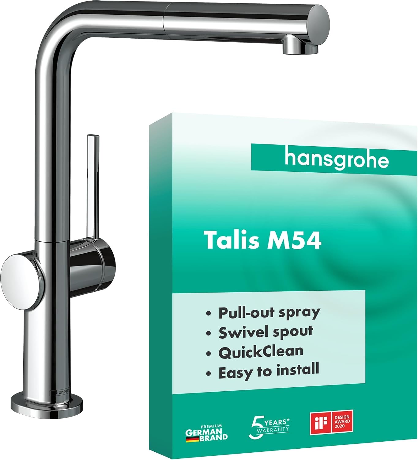 hansgrohe Talis M54 Küchenarmatur mit Ausziehbrause, Chrom