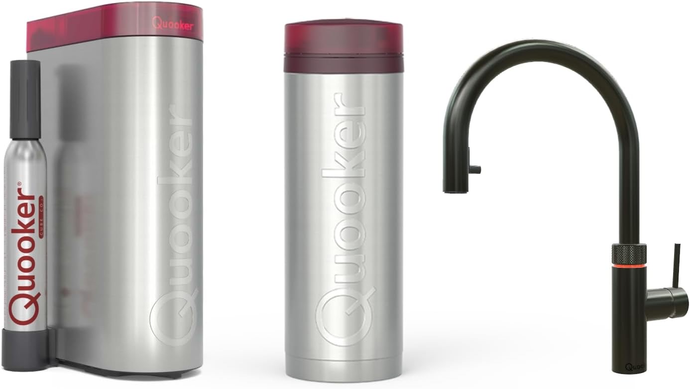 Quooker Flex Reservoirs PRO3 und Cube Sofort-Kochend-Wasserhahn (Gunmetal)