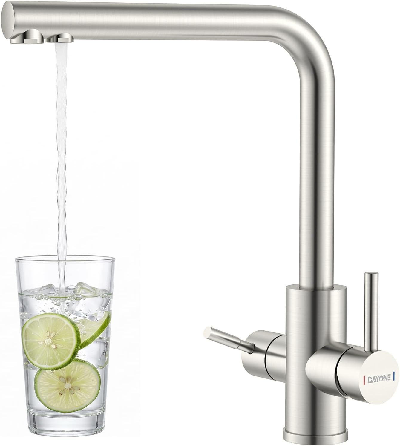 DAYONE DAYONE 3 Wege Wasserhahn Küche gebürstetes Nickel