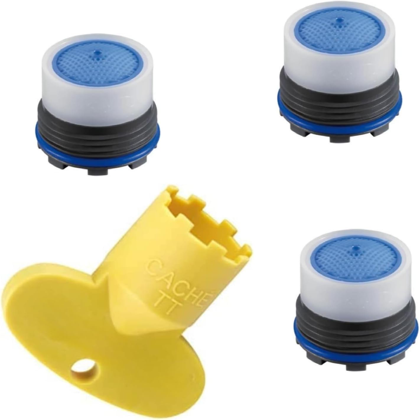 Ersatz-Luftsprudler-Set für versenkbare Wasserhähne 16,5 x 1 mm, 3 Stück mit Schlüssel – Luftsprudler Filter