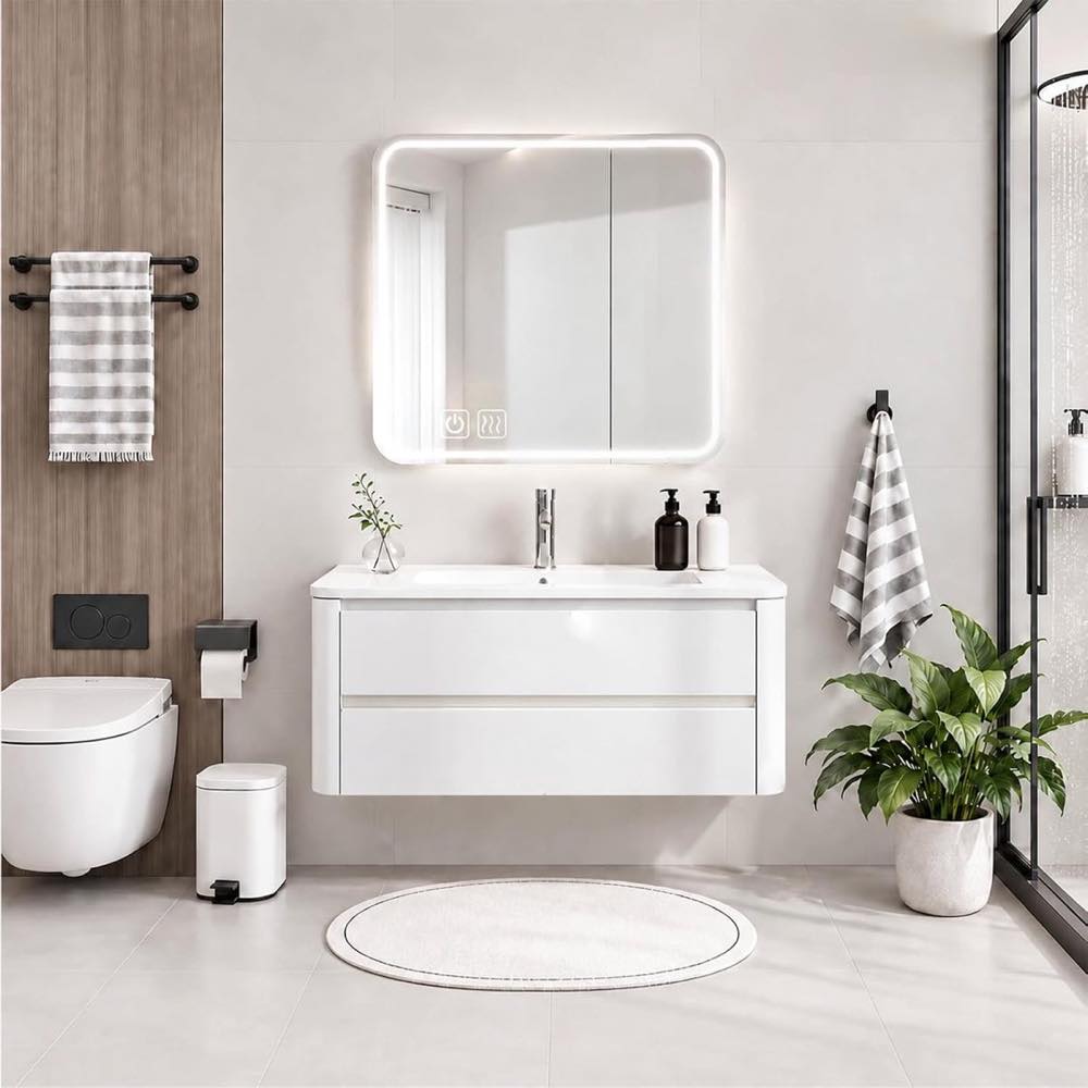Badmöbel-Set 80 cm mit Spiegelschrank