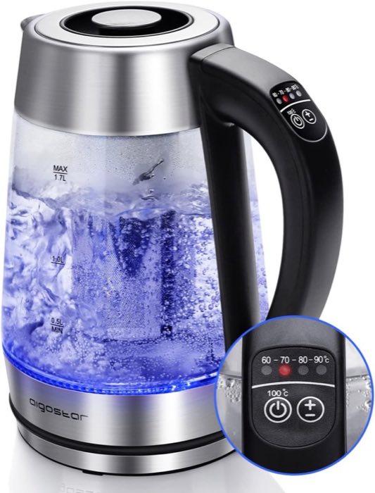 Aigostar-Wasserkocher – Testsieger Aigostar Cris Glas + Teesieb