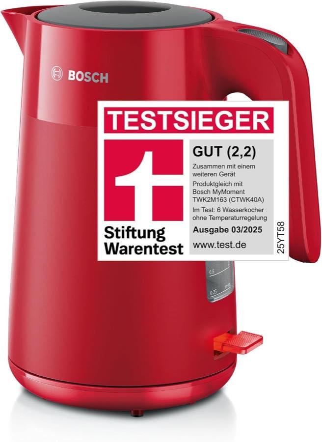 Kunststoff oder Edelstahl Wasserkocher bei Bosch