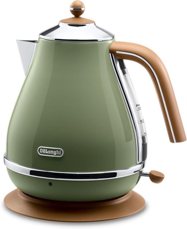 Retro-Wasserkocher – Testsieger De’Longhi Icona Vintage KBOV2001.GR oliv