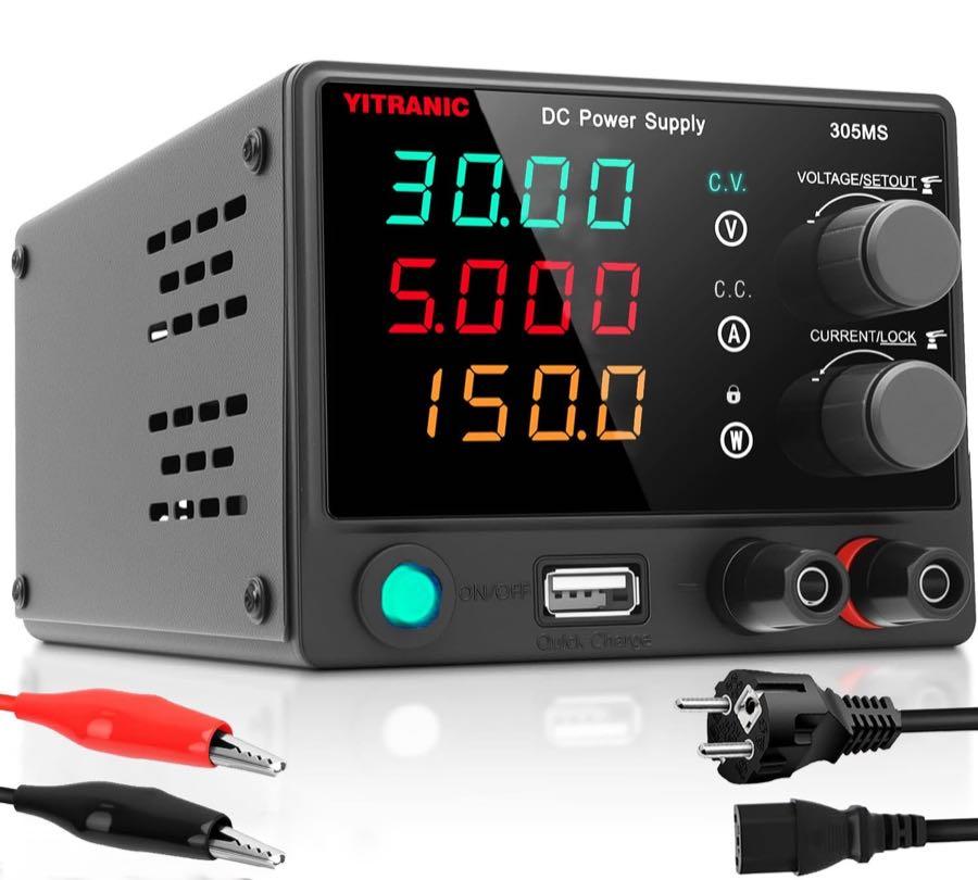 Labornetzgerät – Testsieger Yitranic Labornetzgerät 30 V / 5 A, Memory, Output