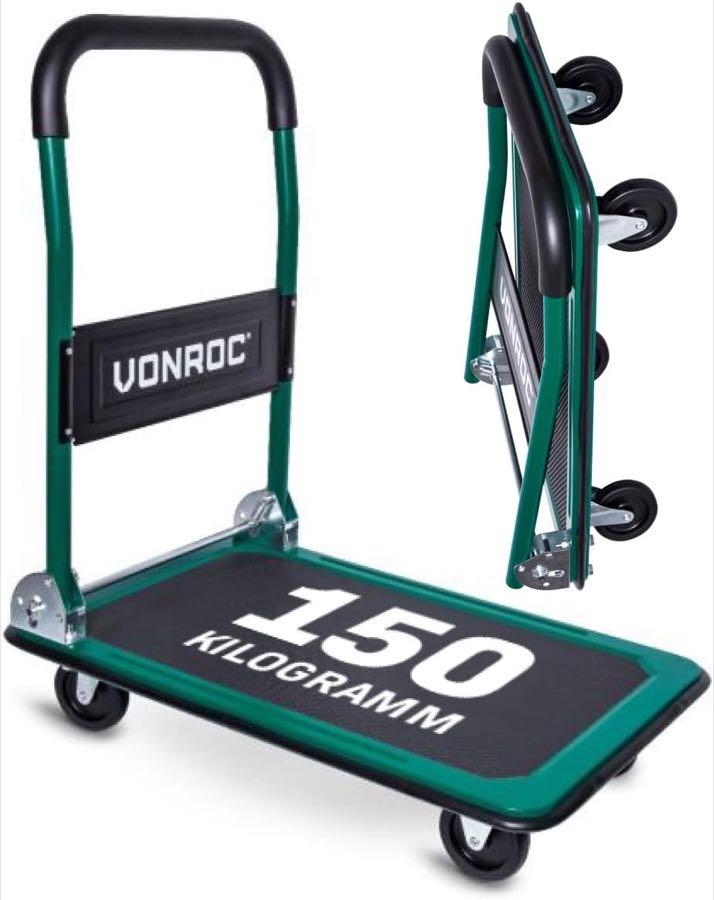 Plattformwagen – Testsieger VONROC Plattformwagen klappbar 150 kg