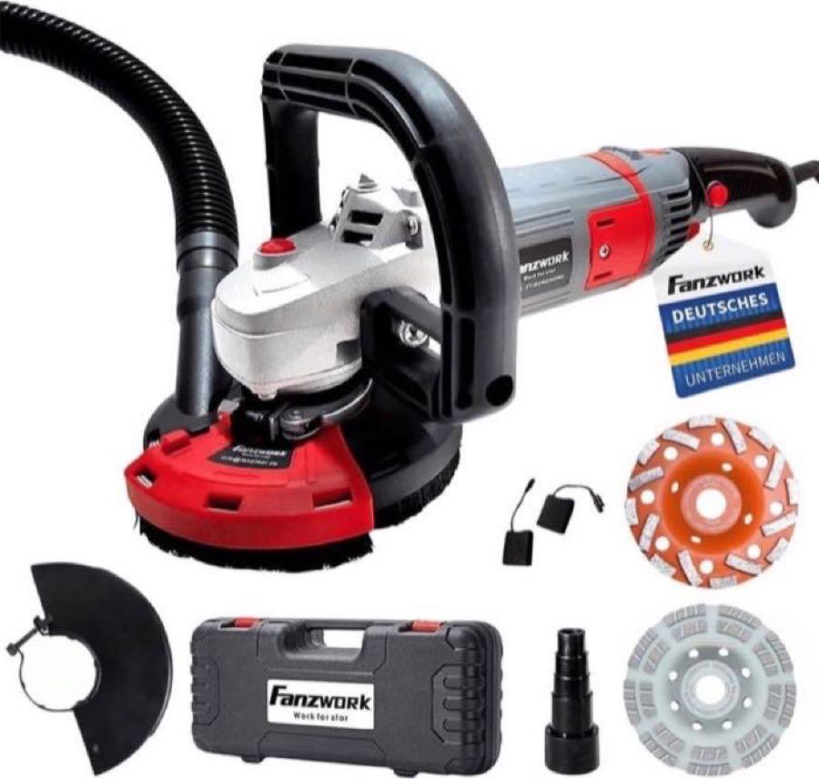 Betonschleifer – Testsieger FANZWORK Betonschleifer 1500W/125mm Set (2 Töpfe)