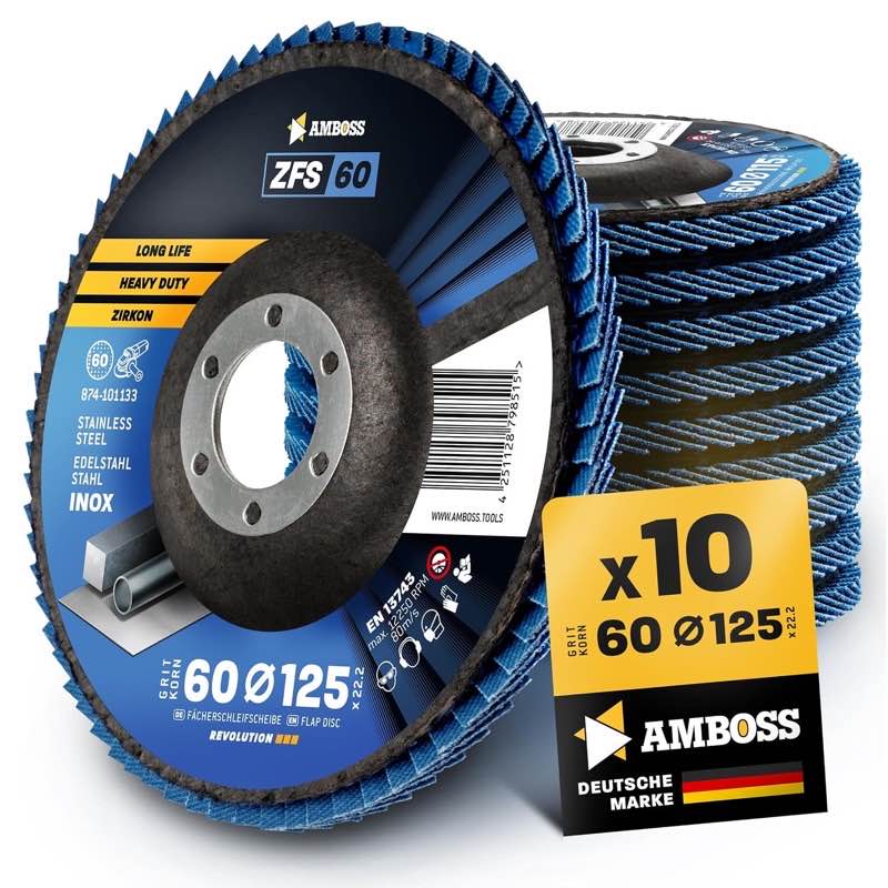 Fächerscheiben – Testsieger Amboss Werkzeuge 125 mm K60