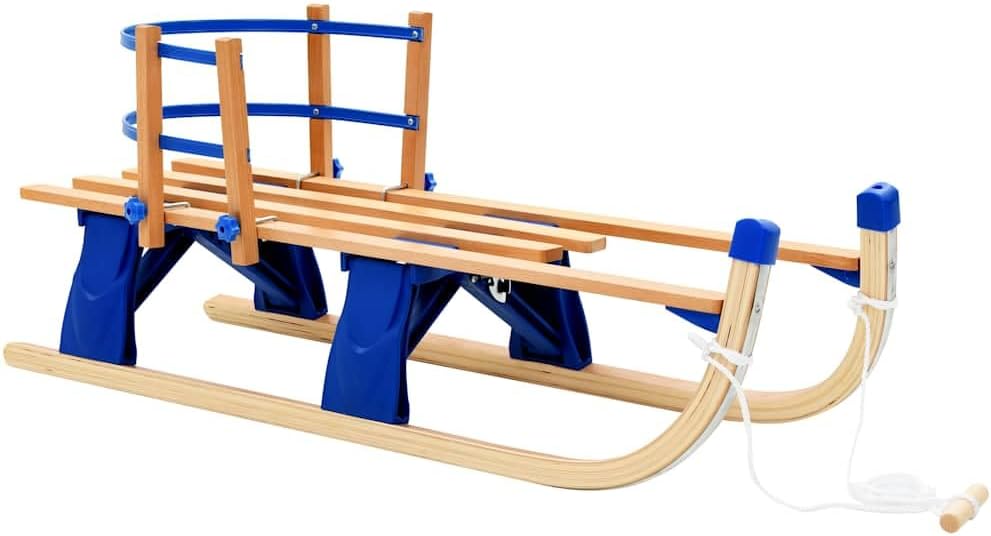 vidaXL Holzschlitten mit Lehne 119 cm