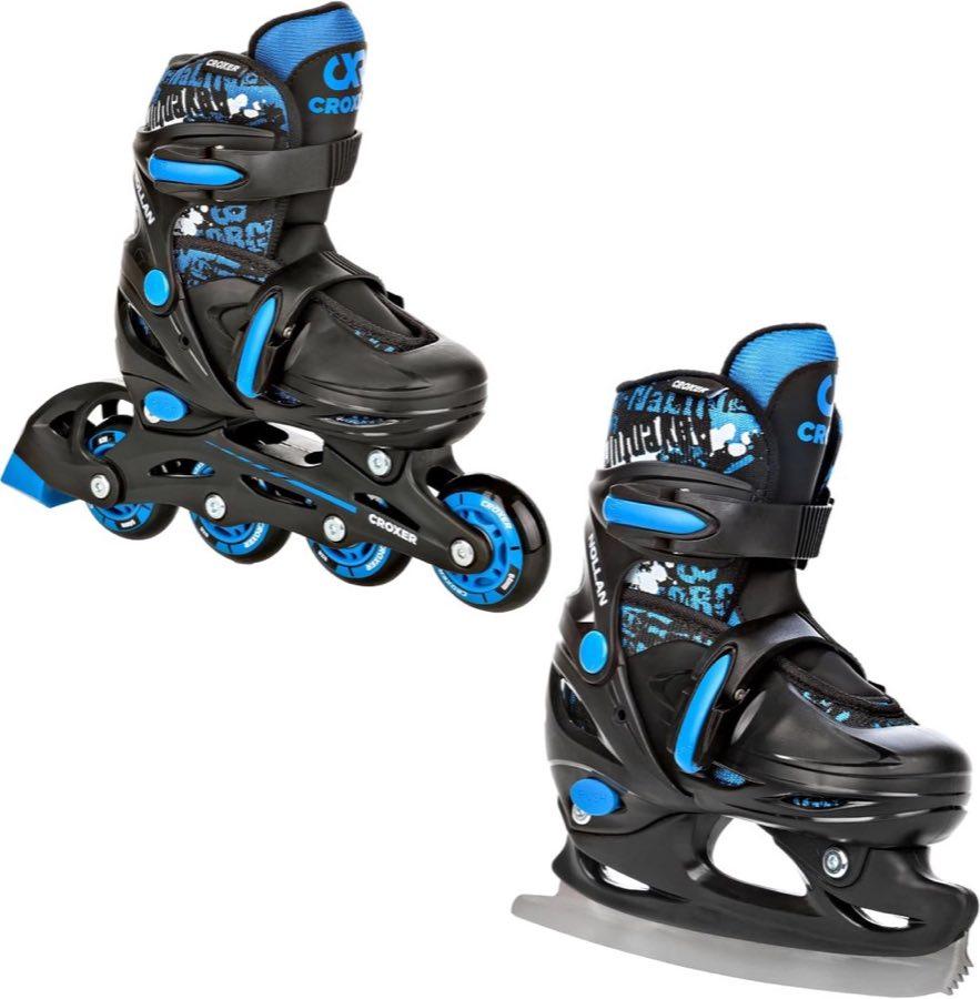 Croxer 2-in-1 Schlittschuhe, Kinder, verstellbar, Farbe Nollan