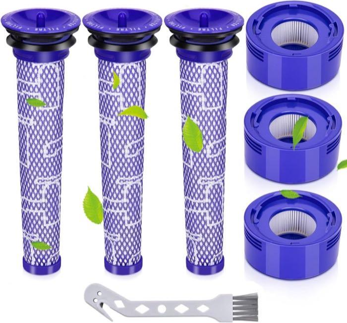 Dyson V8 Filter – Testsieger Smyidel V7 V8 Filter, 3 HEPA-Nachmotorfilter & 3 Vorfilter
