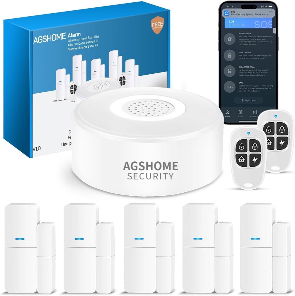 AGSHOME 8-teiliges WLAN-Alarmset