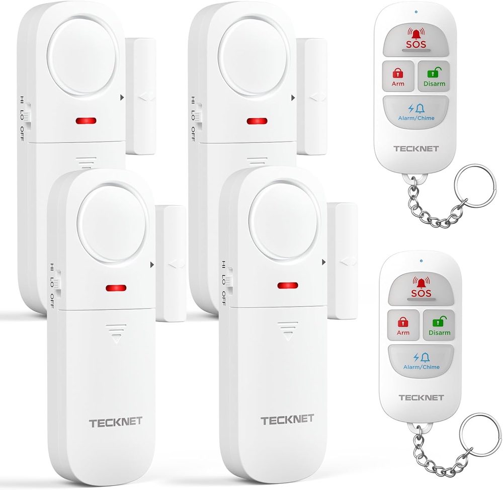 TECKNET Fensteralarm 4er-Pack