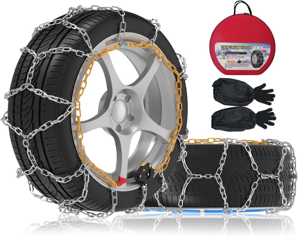 Automatische Schneeketten, 2 Stück x 12mm, 30s Minute schnelle Montage von Schneeketten mit automatischem Spanner für für Pkw Pickups und Suv (Größe 150)